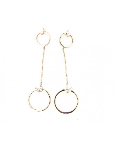 Boucles d'Oreilles Diamant Or Rose 18k