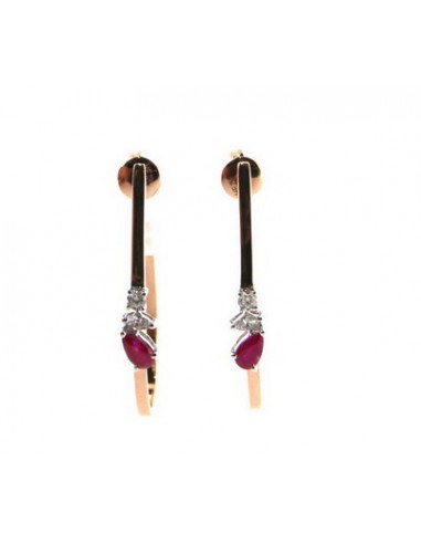 Boucle d'Oreilles Diamants & Rubis or...