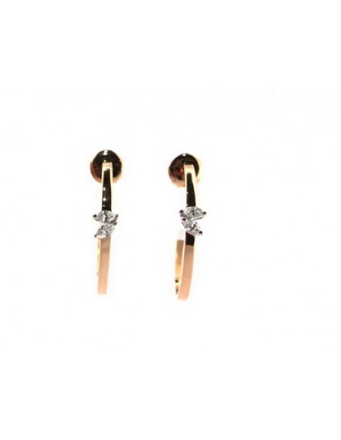 Boucle d'Oreilles Diamants Or Rose18k