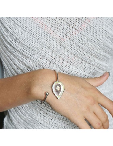 Bracelet goutte verte blanc et rose...