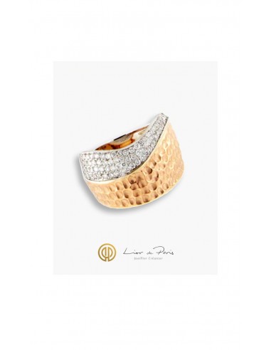 Bague Or Blanc & Rose 18K, Diamants