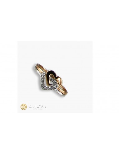 Bague Or Blanc & Rose 18K, Diamants