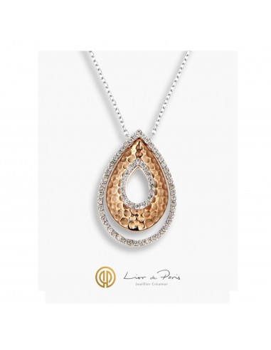 Collier Or Blanc et Rose 18K, Diamants