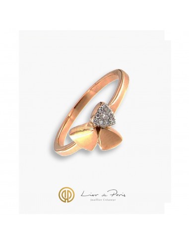 Bague Or Rose 18K, Diamants