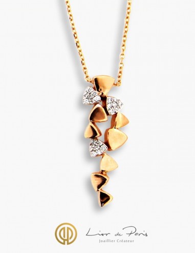 Collier Or Rose 18K, Diamants