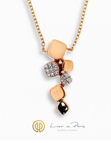 Collier Or Rose 18K, Diamants