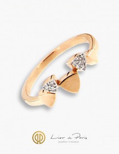 Bague  Diamants Or Rose 18K, -...