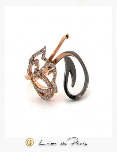 Bague  Or Rose 18K, Diamants