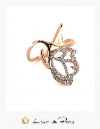 Bague  Or Rose 18K, Diamants