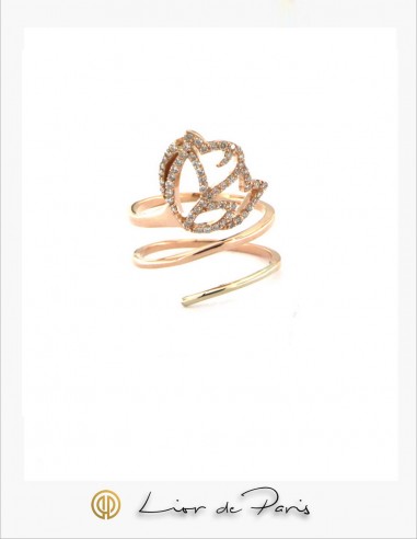 Bague  Or Rose 18K, Diamants