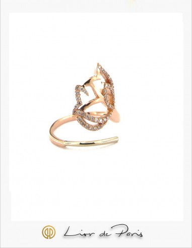 Bague  Or Rose 18K, Diamants