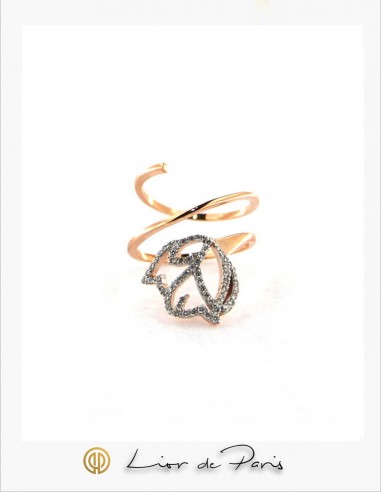 Bague  Or Rose 18K, Diamants