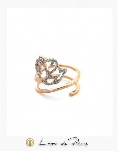 Bague  Or Rose 18K, Diamants