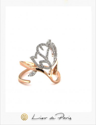 Bague  Or Rose 18K, Diamants