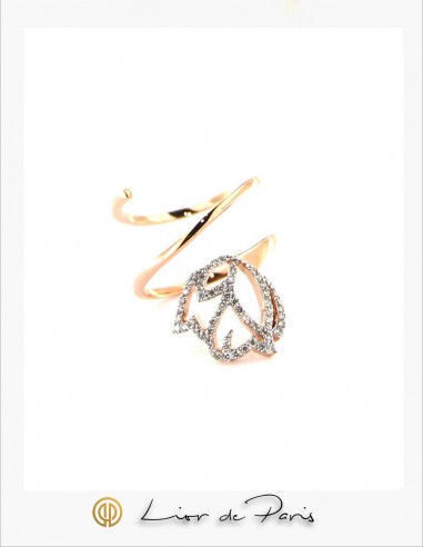 Bague  Or Rose 18K, Diamants