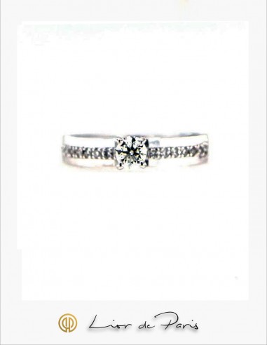 Bague Solitaire Diamant Or Blanc et...