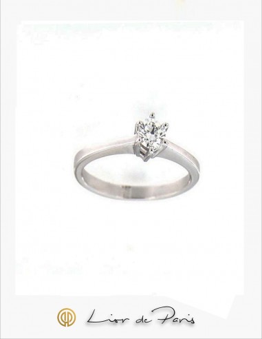 Bague Solitaire Diamant Or Blanc 18k