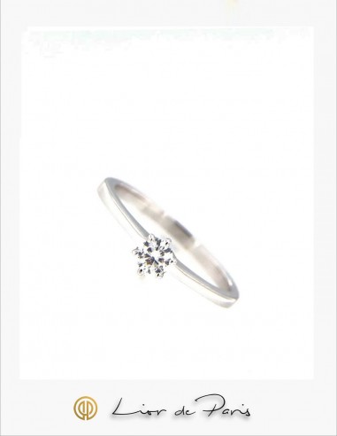 Bague Solitaire Diamant Or Blanc 18k