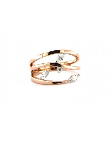 Bague Diamant Or Blanc et Rose 18k