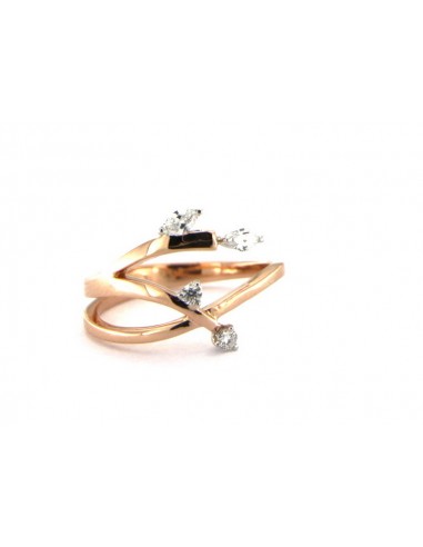 Bague Diamant Or Blanc et Rose 18k