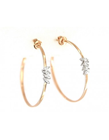 Boucle d'Oreilles Diamant Or Rose 18k